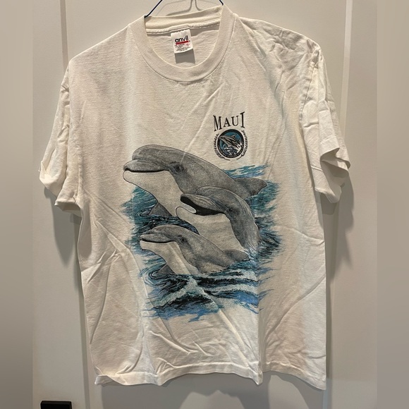 Vintage 1990s Maui Dolphin Tee size Lg Single Stitch - Picture 1 of 1